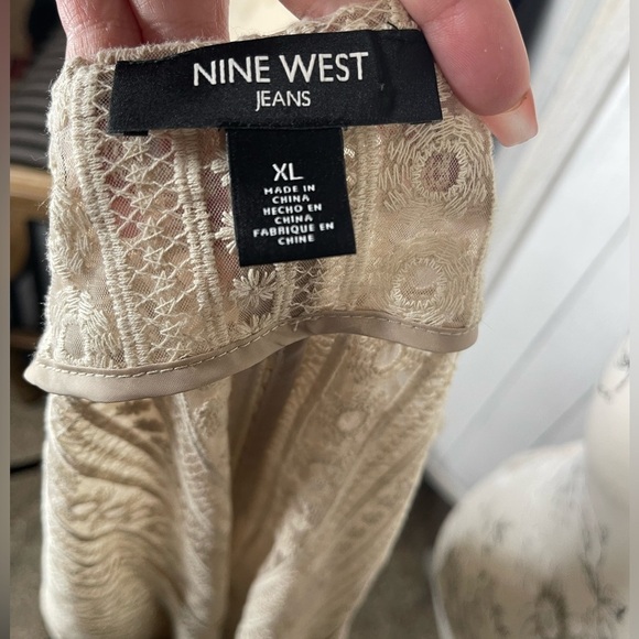 NINE WEST Women's Lace Open-front Duster Basic Lightweight Floral Sleeveless XL - Picture 5 of 5